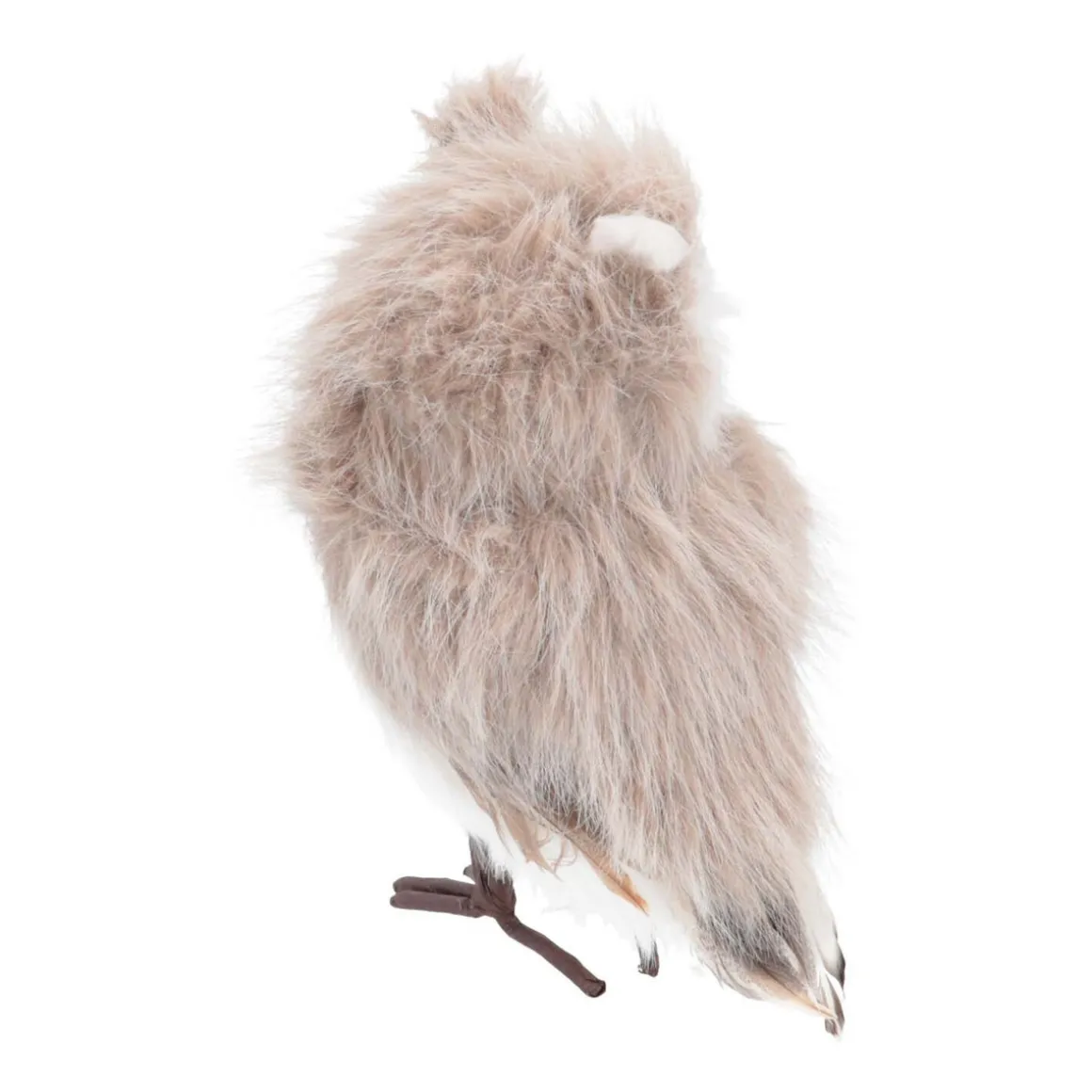 Staande Uil | Lichtbruin | Pluizig 'faux Fur' | 23cm