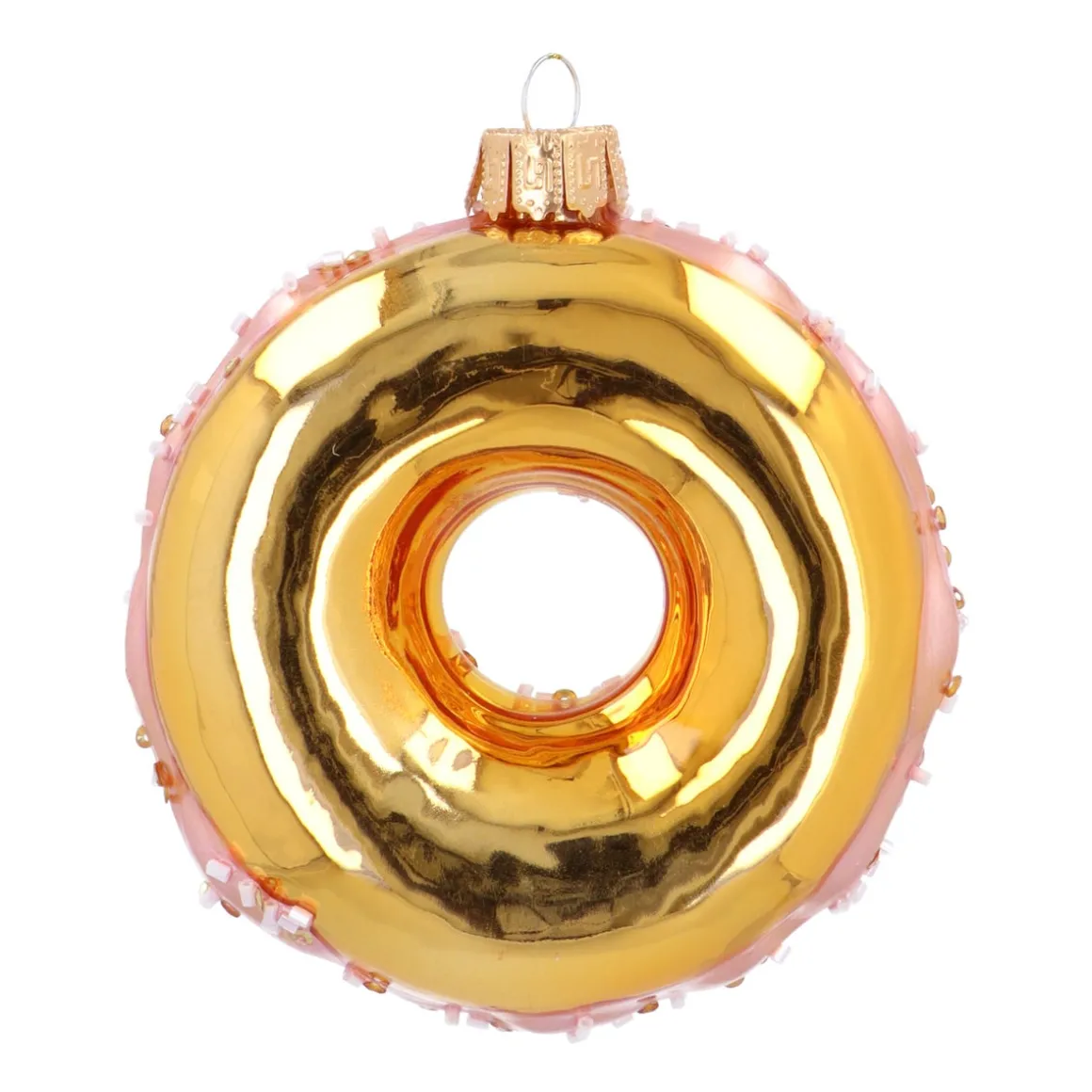 Stijlvolle Donut Kersthanger Met Gouden Kraaltjes