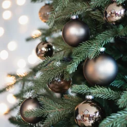 Stijlvolle Hazelbruine Kerstballenset 44 Stuks In Handige Box