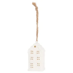 Stijlvolle Witte Kersthange 'Grachtenpandje'