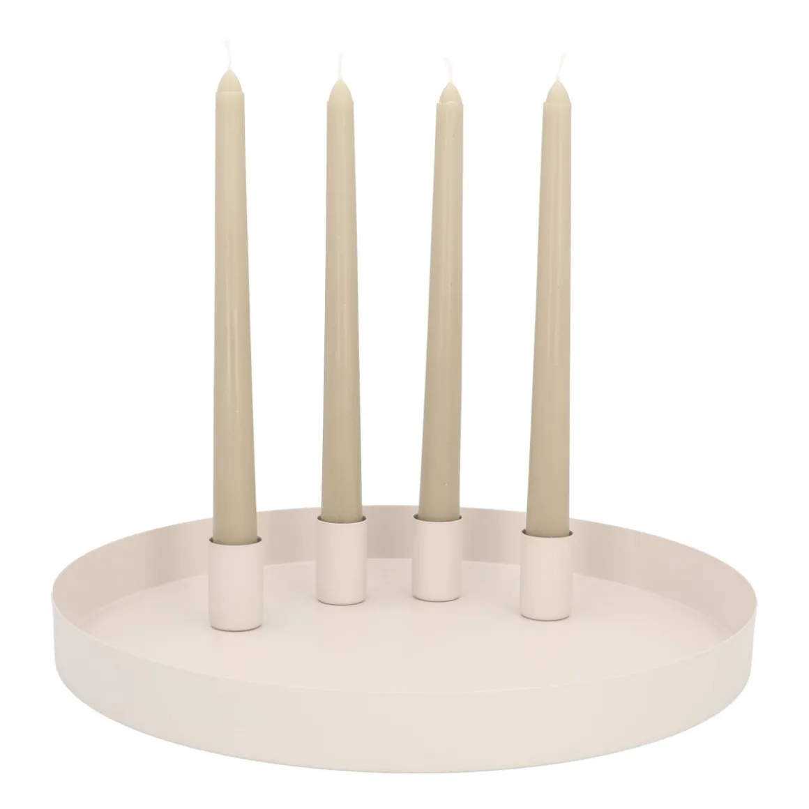 Taupe Plateau Met Magnetische Kaarsenhouders 30 Cm