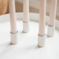 Taupe Plateau Met Magnetische Kaarsenhouders 30 Cm