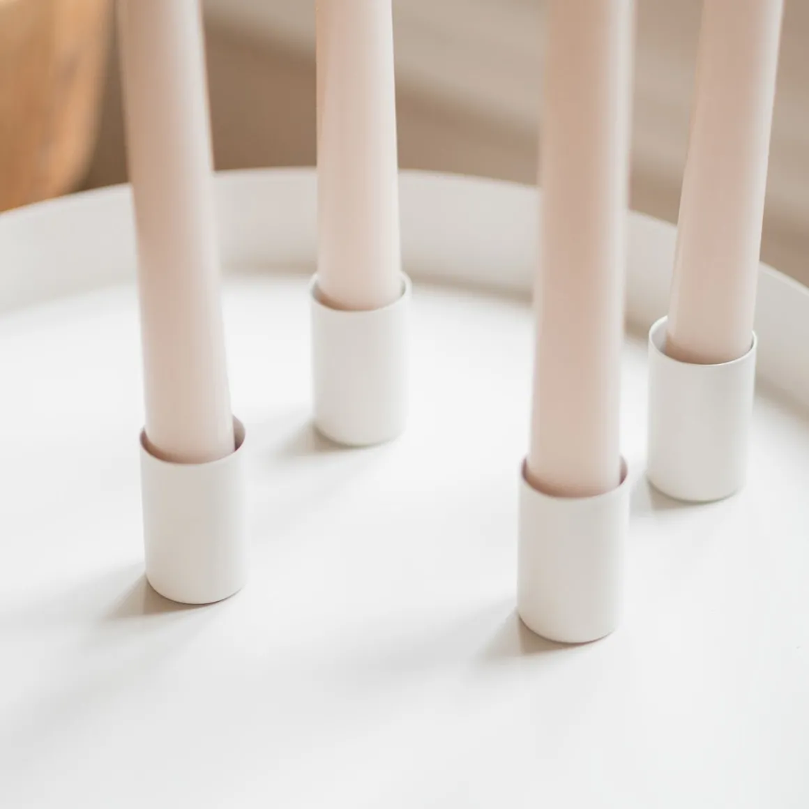 Taupe Plateau Met Magnetische Kaarsenhouders 30 Cm