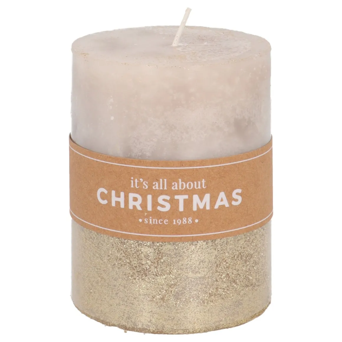 Taupe Stompkaars Met Gouden Glitter | 10 Cm