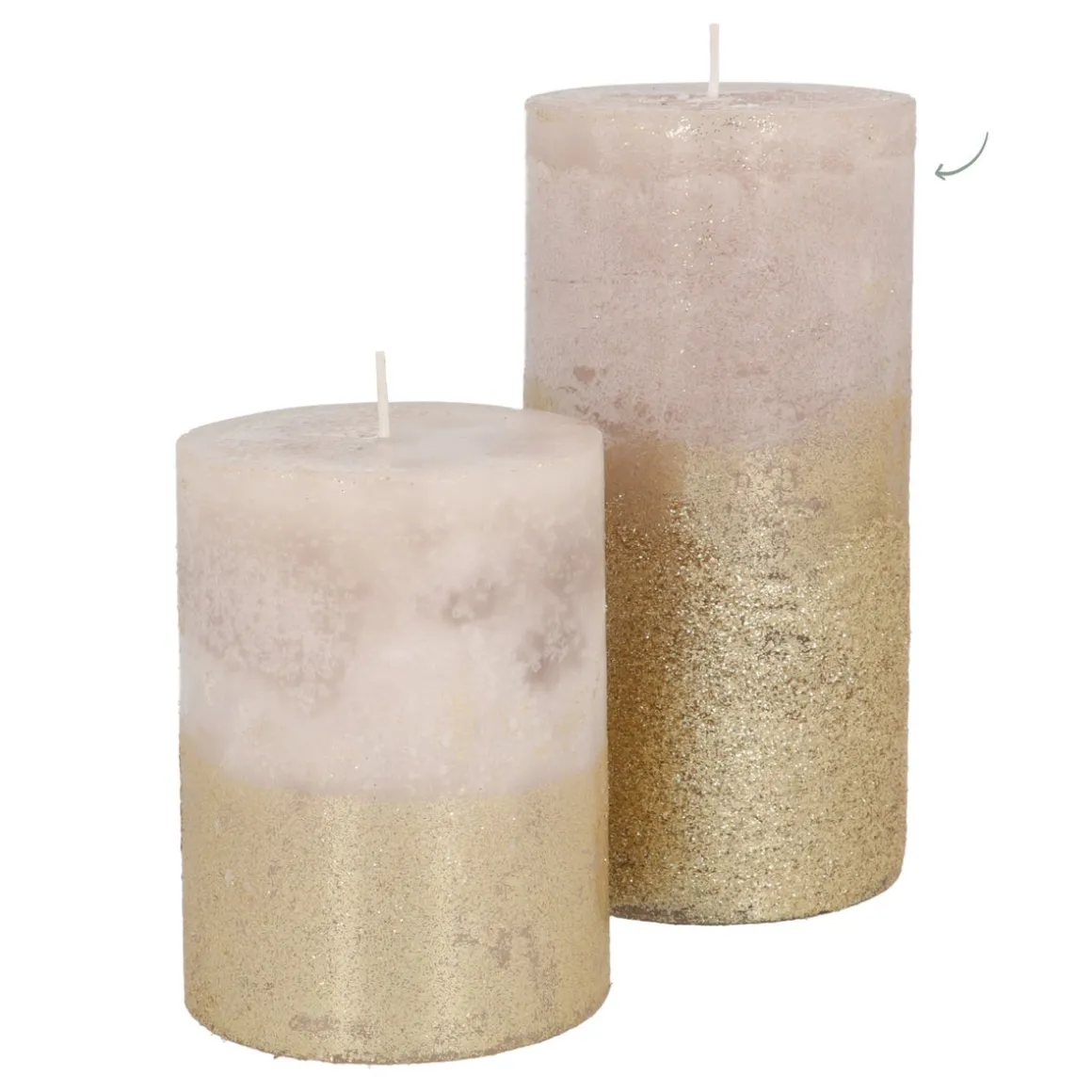 Taupe Stompkaars Met Gouden Glitter | 15 Cm