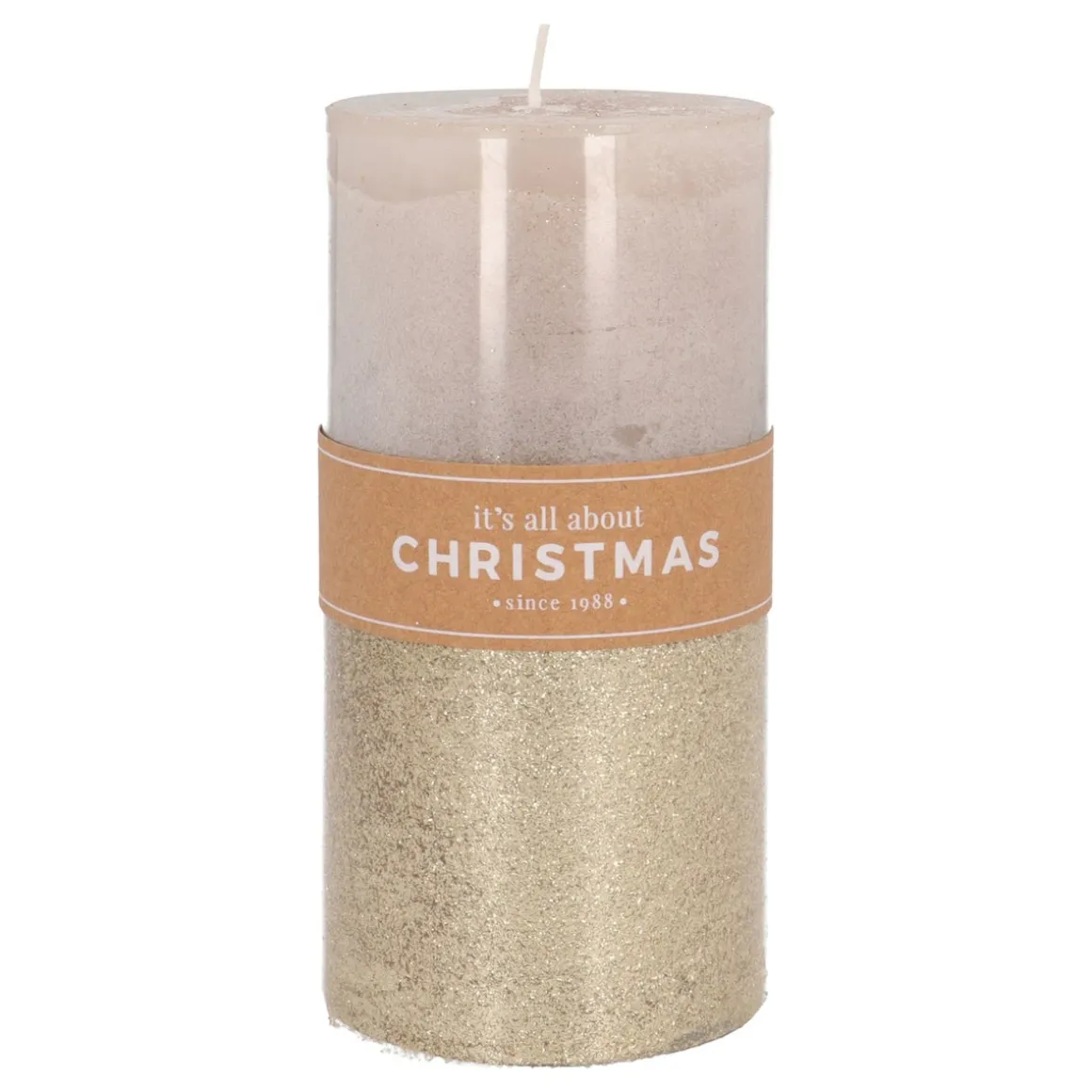 Taupe Stompkaars Met Gouden Glitter | 15 Cm