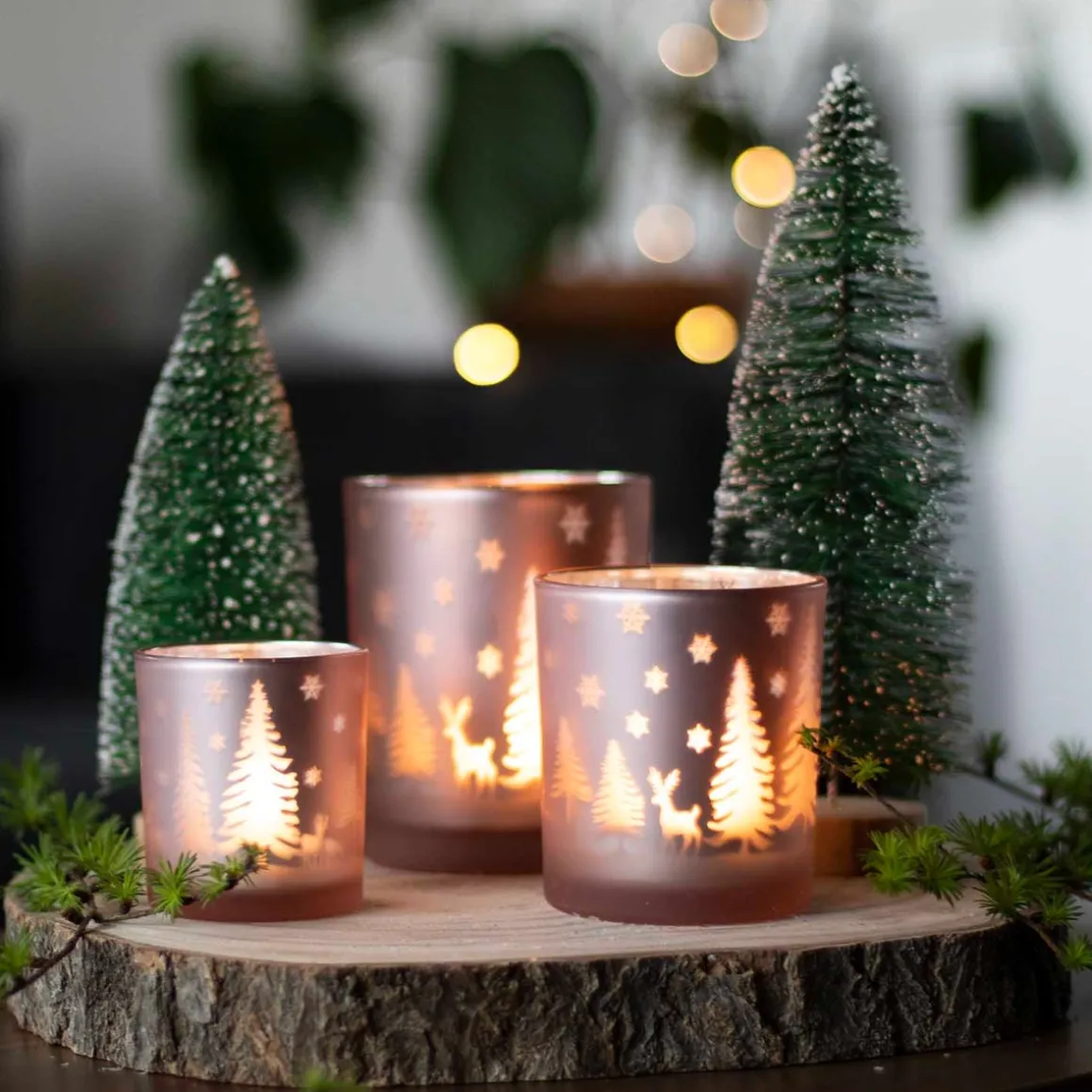 Theelichthouder Met Deco 8 Cm Roze