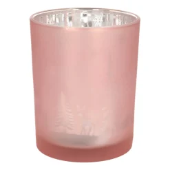 Theelichthouder Met Deco 12 Cm Roze