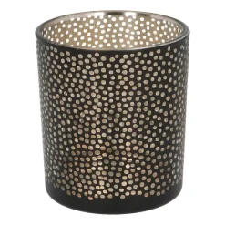 Theelichthouder Met Stippen 8 Cm Zwart