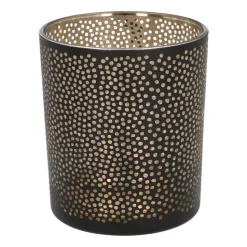 Theelichthouder Met Stippen 10 Cm Zwart