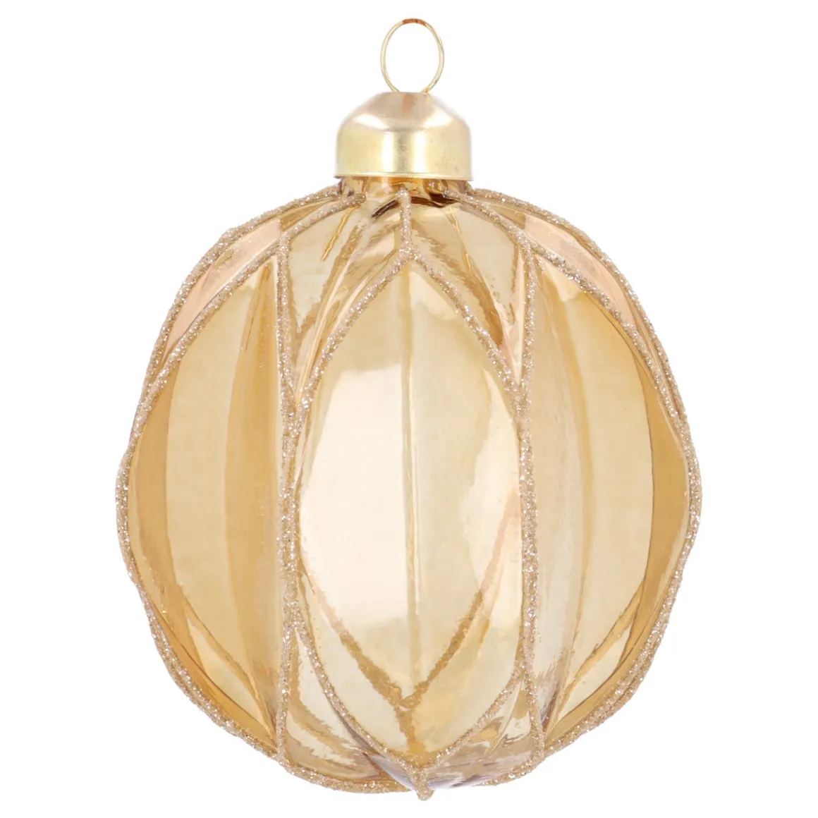 Transparante Gouden Kerstbal Met Glitters