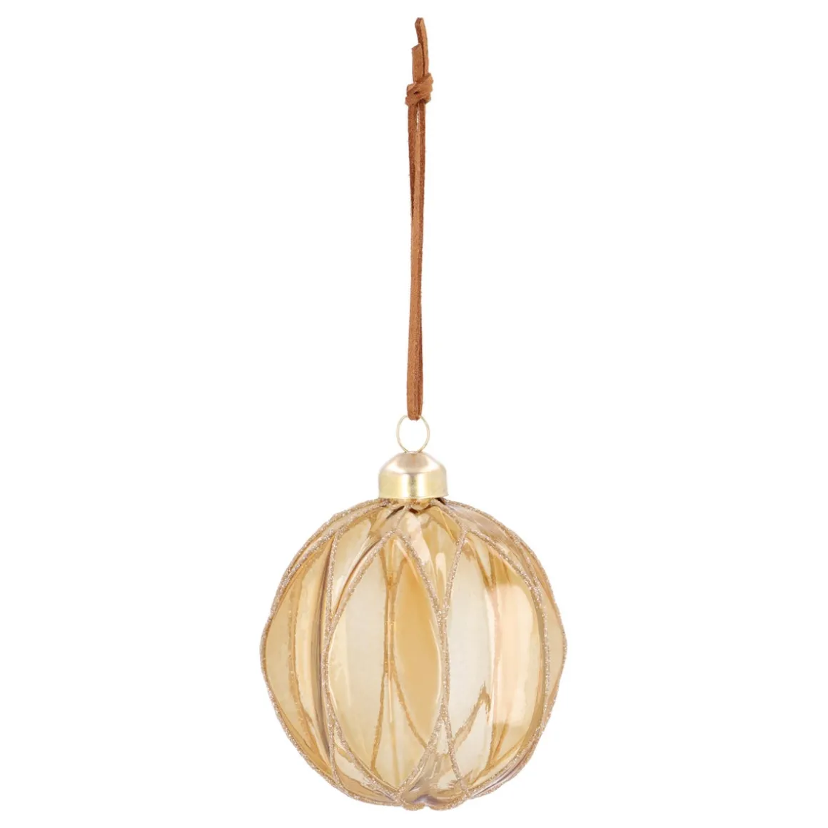 Transparante Gouden Kerstbal Met Glitters