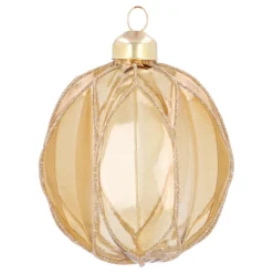 Transparante Gouden Kerstbal Met Glitters