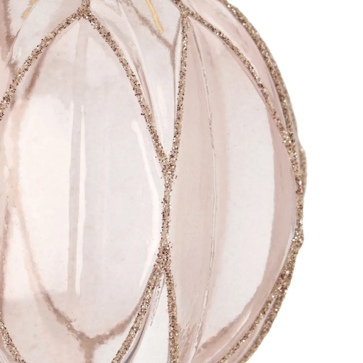 Transparante Taupe Kerstbal Met Glitters