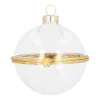 Transparante Vulbare Kerstbal Van Glas 8 Cm Goud