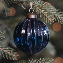 Trendy Blauwe Kerstbal Met Lampion Reliëf