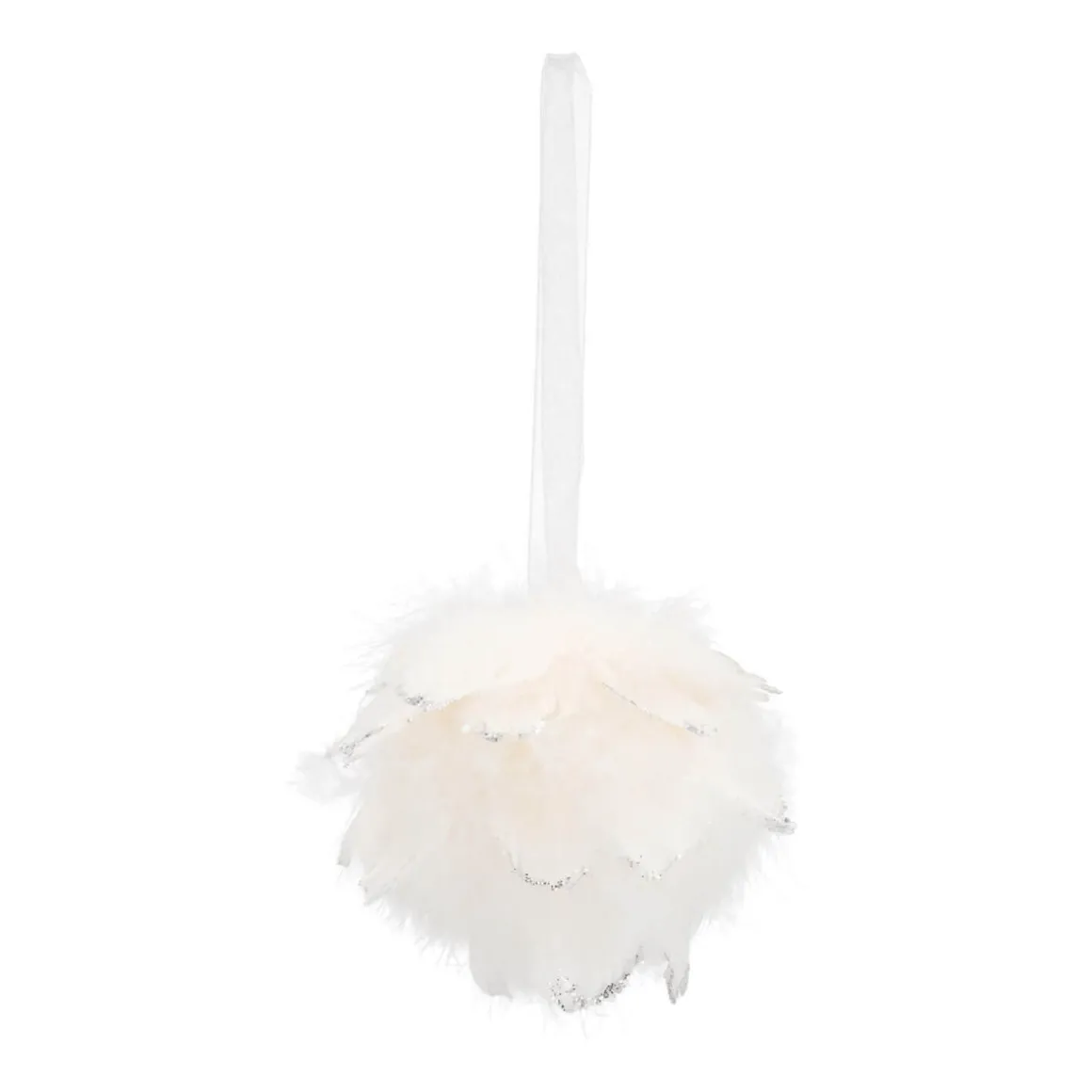 Veren Kerstbal Wit 9cm