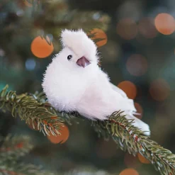 Vogel Op Clip 10 Cm Grijs