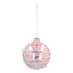 Vrolijke Roze Metallic Kerstbal