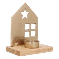 Warm Gouden Huisje Met Waxinelichthouder