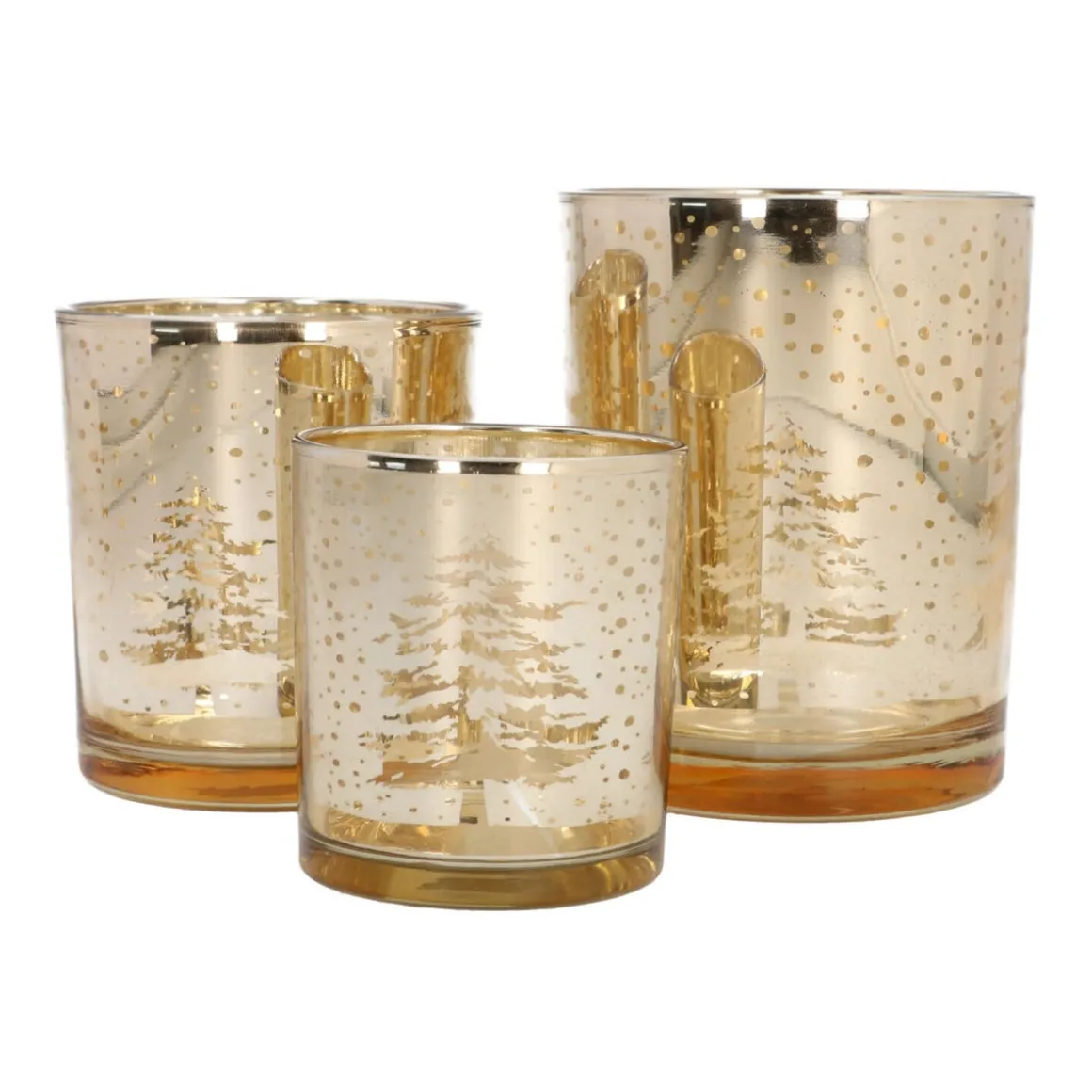 Waxinelichthouder Bomen | 8 Cm | Goud