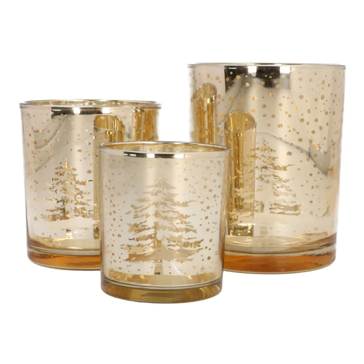 Waxinelichthouder Bomen | 10 Cm | Goud