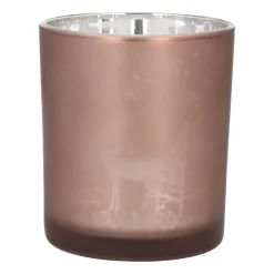 Waxinelichthouder Rendier | Glas | 10cm | Taupe