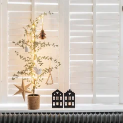 Waxinelichthouder Zwart Grachtenpandje