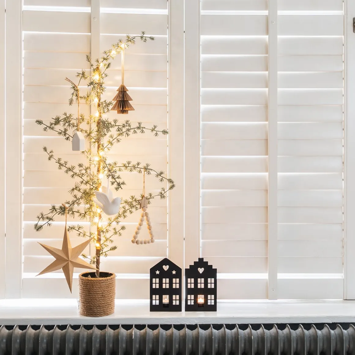 Waxinelichthouder Zwart Grachtenpandje