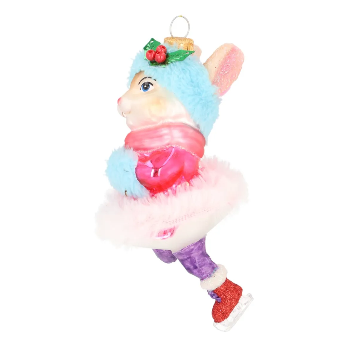 Winterse Konijn Met Schaatsen Kersthanger