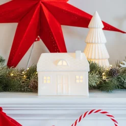 Wit Porseleinen Huisje Met LED-licht