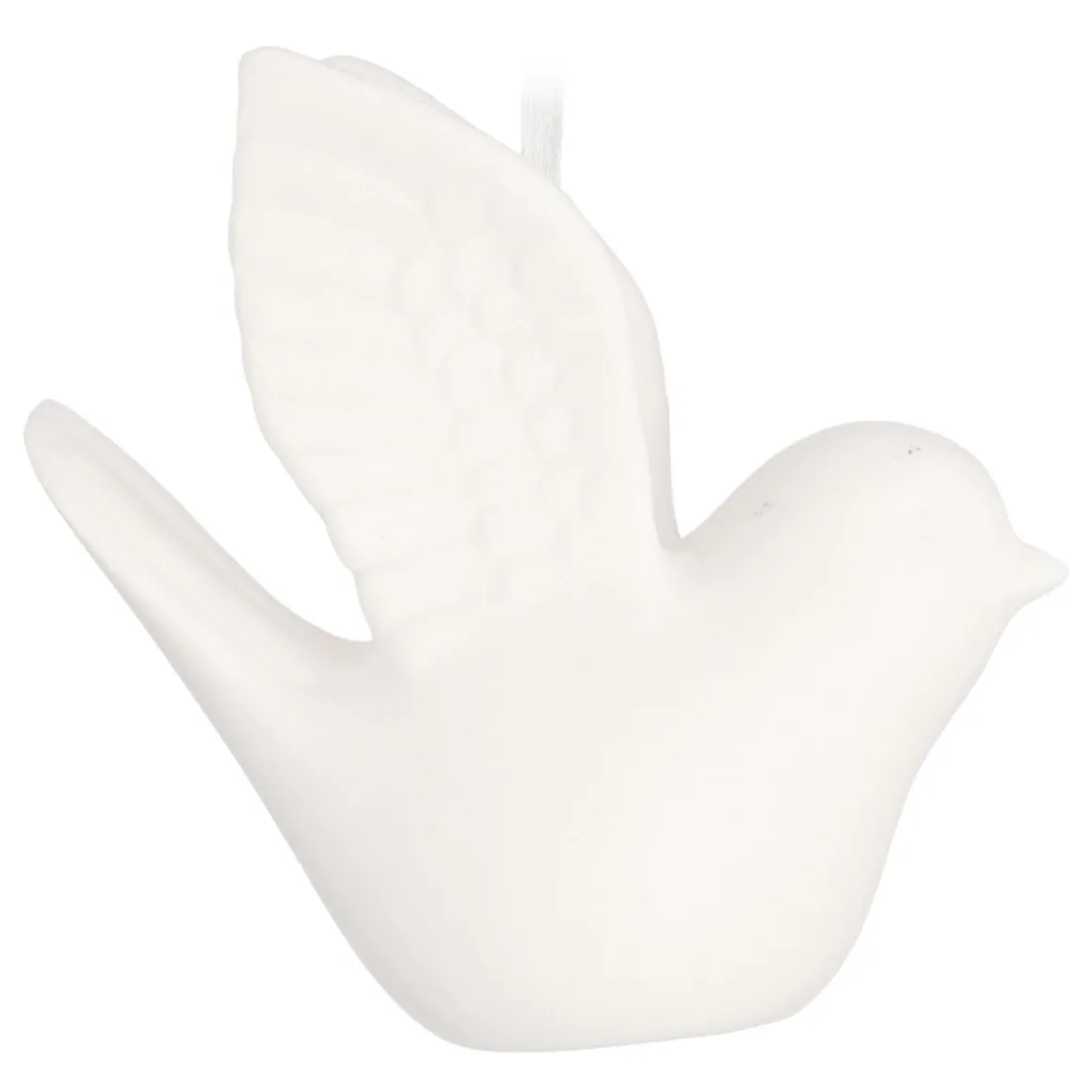 Witte Duif Kersthanger Van Porselein