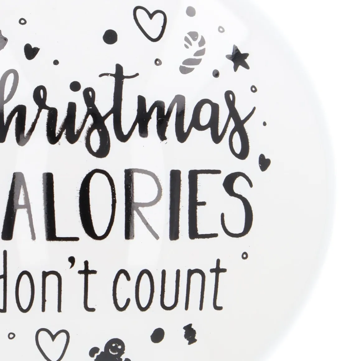 Witte Kerstbal 'Calories Don't Count'