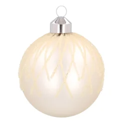 Witte Kerstbal Met Dauwdruppel Strepen