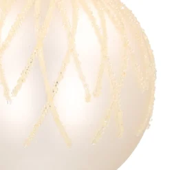 Witte Kerstbal Met Dauwdruppel Strepen