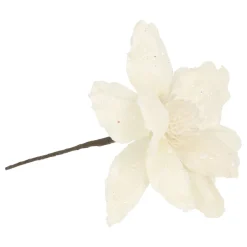 Witte Magnolia Met Glitters En Pailletten