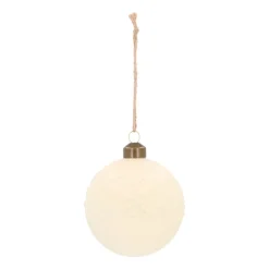 Wolwitte Kerstbal Met Golvende Glitters