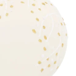 Wolwitte Kerstbal Met Pareltakjes