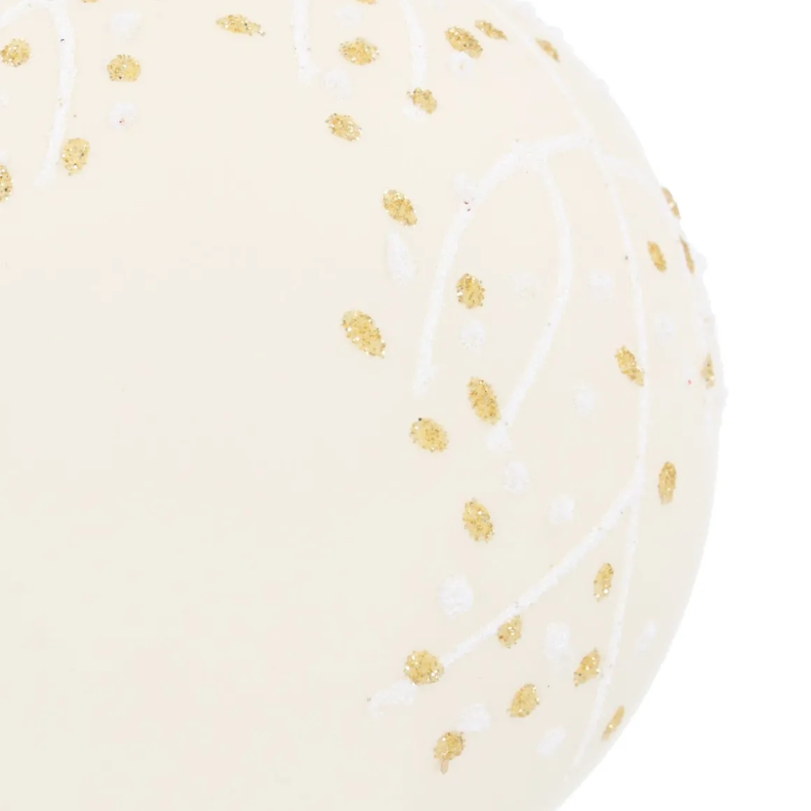 Wolwitte Kerstbal Met Pareltakjes