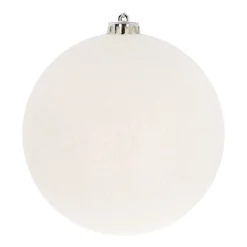 XL Kerstbal | Wit | 15 Cm | Kunststof | Glitter