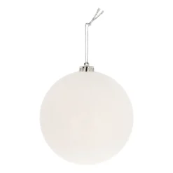 XL Kerstbal | Wit | 15 Cm | Kunststof | Glitter