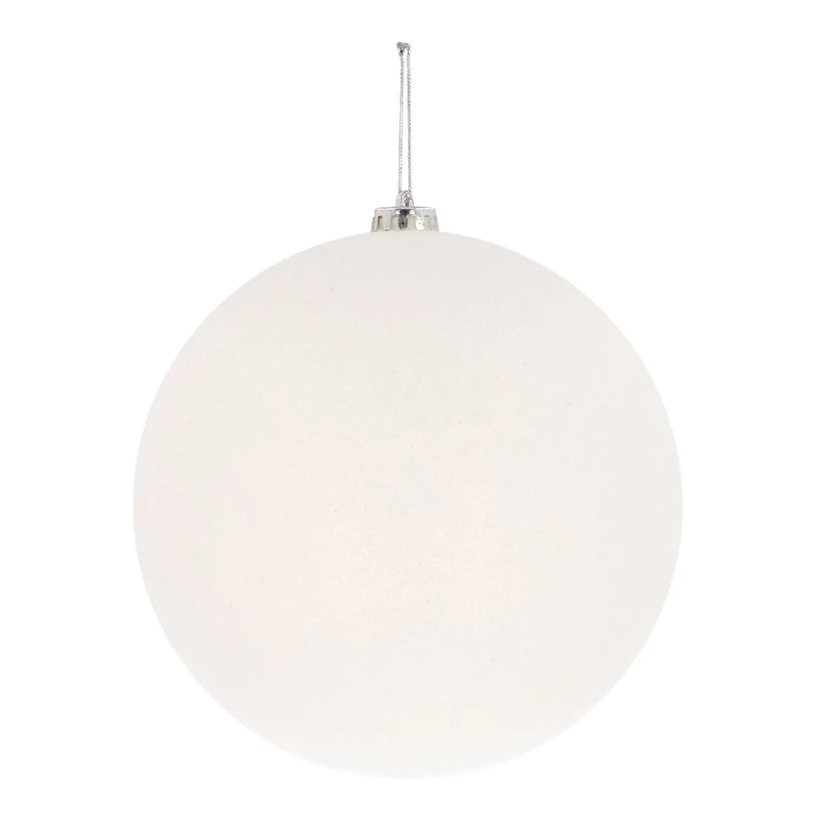 XXL Kerstbal | Wit | 20 Cm | Kunststof | Glitter