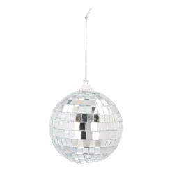 Zilveren Disco Kerstbal Met Reflecterende Spiegeltjes