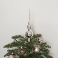 Zilveren Glazen Piek Voor Een Nostalgische Kerstboom