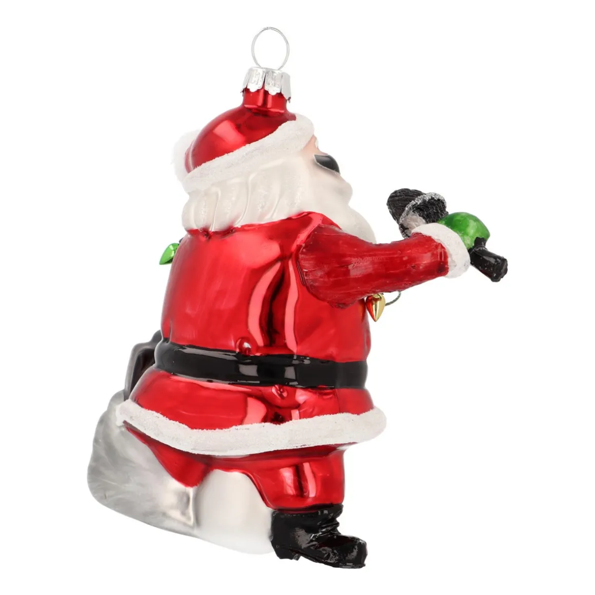 Zingende Kerstman Kersthanger Met Zonnebril En Microfoon