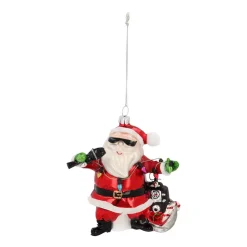 Zingende Kerstman Kersthanger Met Zonnebril En Microfoon