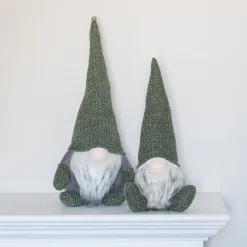 Zittende Gnoom | Groen | 33 Cm