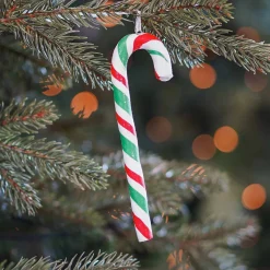 Zuurstok Kersthanger Klei | Rood-wit-groen | Handgemaakt | 14 Cm