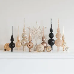 Zwarte Glitterpiek Van Glas