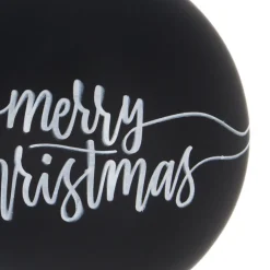 Zwarte Kerstbal 'Merry Christmas' Tekst